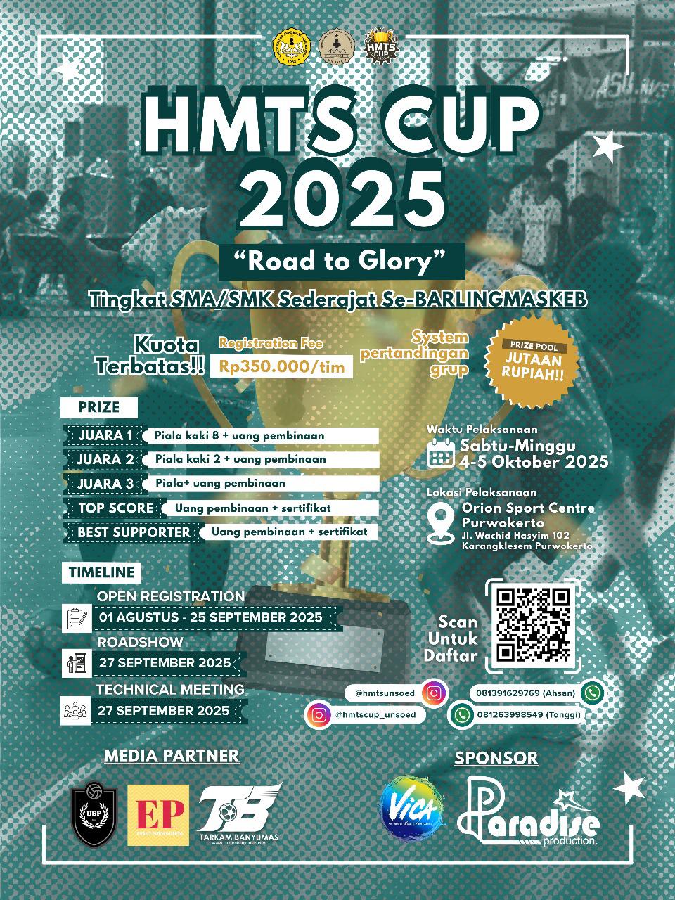 Pendaftaran Dibuka! Tarkam Banyumas Resmi Jadi Media Partner HMTS CUP 2025 – Road to Glory Dimulai!